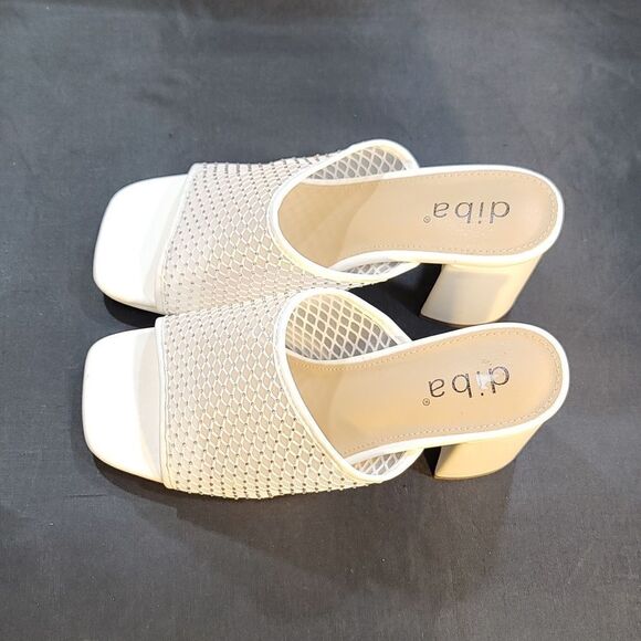 BRAND NEW DIBA MESH EMBELLISHED MULES WITH BLOCK HEEL SANDAL G1 - Picture 6 of 14